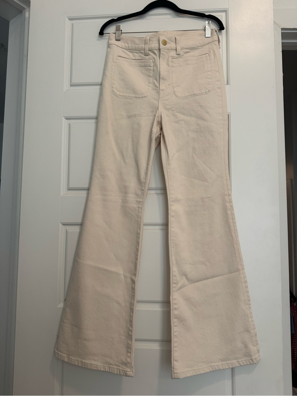 JCREW Cream Flared High-Rise Jeans